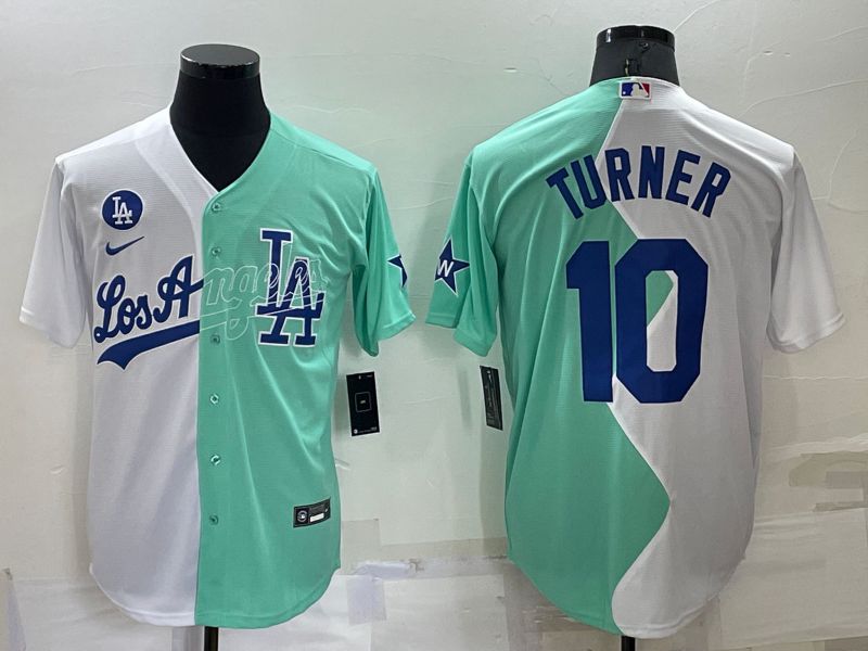 Men Los Angeles Dodgers #10 Turner green white Nike 2022 MLB Jersey->women mlb jersey->Women Jersey